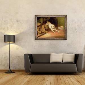 Tablou inramat - Briton Riviere - Caine Chasing un sobolan, 60 x 80 cm - Img 2