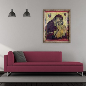 Tablou inramat - Byzantine - Fecioara Eleousa, din Nessebar, Bulgaria, 50 x 60 cm - Img 2