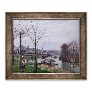 Tablou inramat - Camille Pissarro - Casa de spalat, Pontoise Port-Marly, sau Casa de spalat, 50 x 60 cm