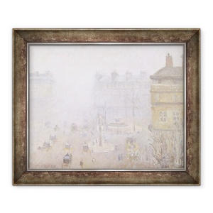 Tablou inramat - Camille Pissarro - Place du Theatre Francais - Efect de ceata, 50 x 60 cm