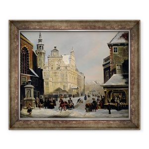 Tablou inramat - Carel Jacobus Behr - Town Hall, The Hague, 70 x 85 cm