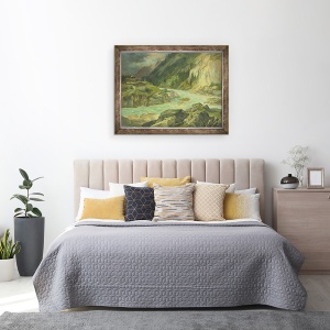 Tablou inramat - Carl Morgenstern - Rapids pe raul Isar, 70 x 90 cm - Img 3