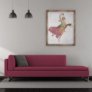 Tablou inramat - Carlo Bevilacqua - Tanar Dansator cu Cornucopia si o gramada de struguri, 50 x 60 cm - Img 2