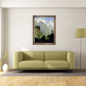 Tablou inramat - Carlos de Haes - Muntii din Europa, 60 x 80 cm - Img 2