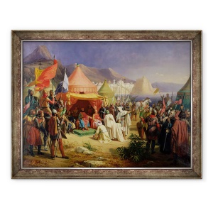 Tablou inramat - Charles Alexandre Debacq - Luarea de la Tripoli, aprilie 1102, 60 x 80 cm