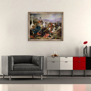 Tablou inramat - Charles Auguste Steuben - Batalia de la Poitiers, 25 octombrie 732, 50 x 60 cm - Img 2
