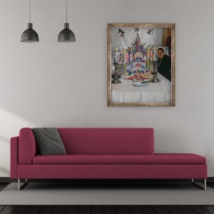 Tablou inramat - Charles Cottet - Copilul mort, 50 x 60 cm - Img 2