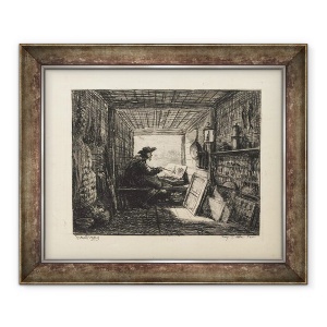 Tablou inramat - Charles Francois Daubigny - Studioul cu barca, 50 x 60 cm