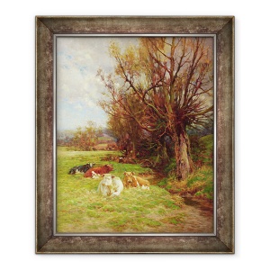Tablou inramat - Charles James Adams - Pasunat bovine, 50 x 60 cm