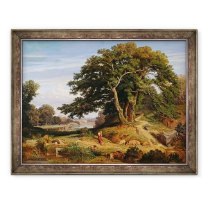 Tablou inramat - Charles Joseph Lecointe - Fiul risipitor Privind porcii, 60 x 80 cm