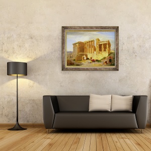 Tablou inramat - Charles Lock Eastlake - Erechtheum, Atena, cu figuri in prim-plan, 60 x 80 cm - Img 2