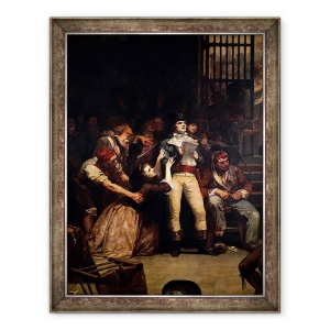 Tablou inramat - Charles Louis Lucien Muller - Apelul pentru ultimele victime ale terorii, 7-9 Thermidor, anul 2 25-27 iulie 1794, detaliu central, 60 x 80 cm