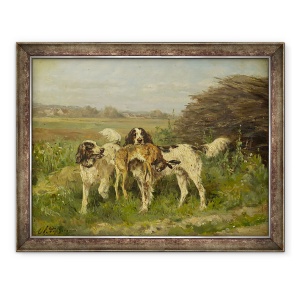 Tablou inramat - Charles Oliver de Penne - Sfarsitul vanatorii, 60 x 80 cm