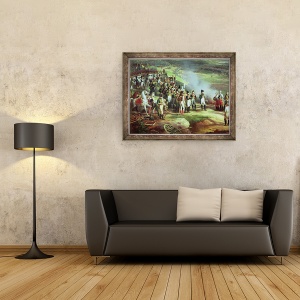 Tablou inramat - Charles Thevenin - Predarea lui Ulm, 20 octombrie 1805, detaliu al lui Napoleon, 60 x 80 cm - Img 2
