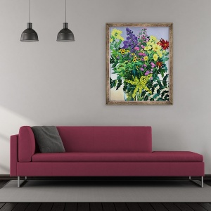 Tablou inramat - Christopher Ryland - Flori si frunze de iarna, 50 x 60 cm - Img 2
