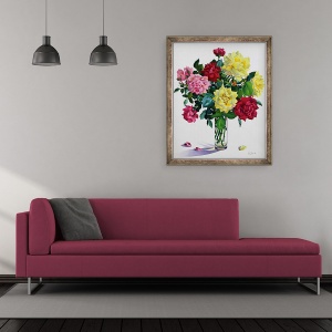 Tablou inramat - Christopher Ryland - Trandafiri iunie, 50 x 60 cm - Img 2