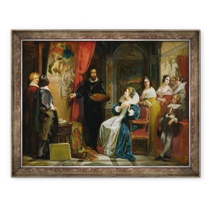 Tablou inramat - Claude Jacquand - Marie de Medici 1573-1642 Vizitand Studioul Rubens, 70 x 90 cm