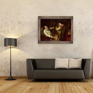 Tablou inramat - Claude Jacquand - Ultimele momente ale lui Cristofor Columb 1450-1506 1870, 60 x 80 cm - Img 2