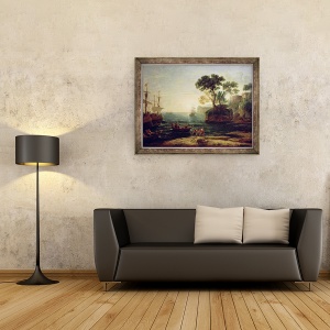 Tablou inramat - Claude Lorrain - Sosirea lui Aeneas in Italia, 60 x 80 cm - Img 2
