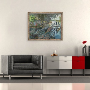 Tablou inramat - Claude Monet - Bathers la La Grenouillere II, 50 x 60 cm - Img 2
