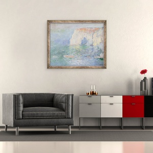 Tablou inramat - Claude Monet - Etretat - Le Manneport, reflectii pe apa, 50 x 60 cm - Img 2