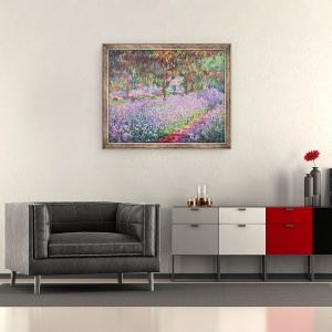 Tablou inramat - Claude Monet - Gradina artistului de la Giverny, 50 x 60 cm - Img 2