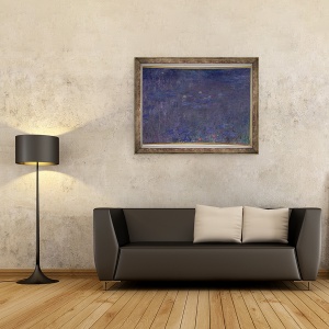 Tablou inramat - Claude Monet - Nuferi, Reflectii ale copacilor, detalii din partea dreapta, 60 x 80 cm - Img 2