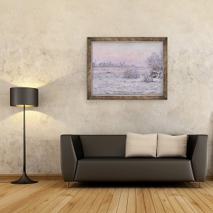Tablou inramat - Claude Monet - Peisaj cu zapada la Amurg, 60 x 80 cm - Img 2