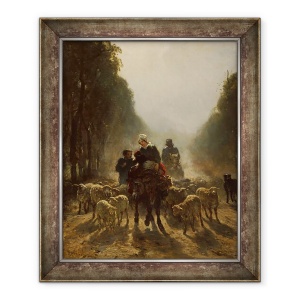 Tablou inramat - Constant-Emile Troyon - Drumul spre piata, 50 x 60 cm