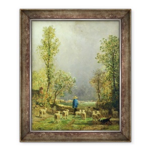 Tablou inramat - Constant-Emile Troyon - Oi uitam o furtuna, 50 x 60 cm