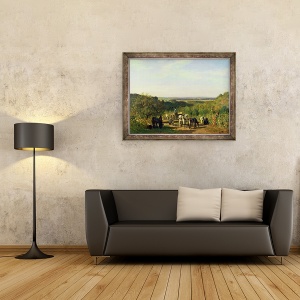 Tablou inramat - Constant-Emile Troyon - Vedere de la Hilltops of Suresnes sau, 60 x 80 cm - Img 2