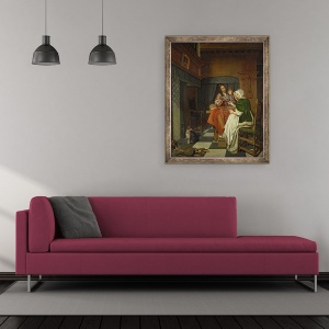 Tablou inramat - Cornelis de Man - Jucatorii de sah, 50 x 60 cm - Img 2