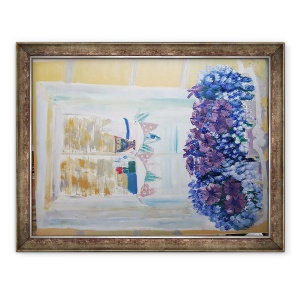 Tablou inramat - Cosima Duggal - Vedere fereastra Cornish din exterior in, 60 x 80 cm