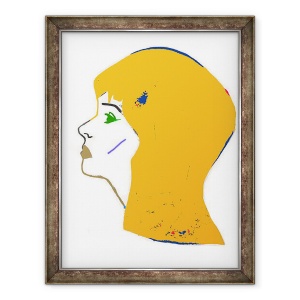 Tablou inramat - Daisy de Villeneuve - Cap galben, 70 x 90 cm