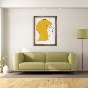 Tablou inramat - Daisy de Villeneuve - Cap galben, 70 x 90 cm - Img 2