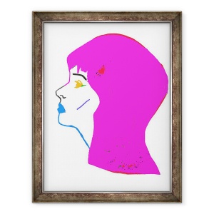 Tablou inramat - Daisy de Villeneuve - Cap roz, 60 x 80 cm
