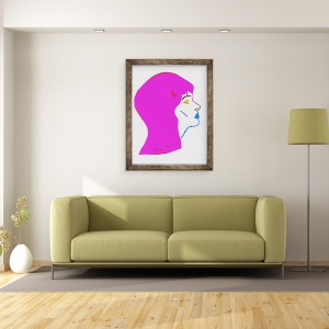 Tablou inramat - Daisy de Villeneuve - Cap roz, 70 x 90 cm - Img 2