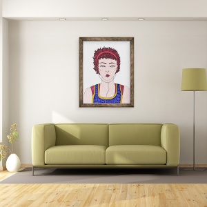 Tablou inramat - Daisy de Villeneuve - Fata cu casti, 60 x 80 cm - Img 2