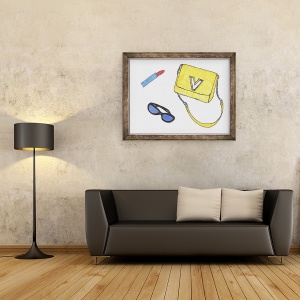 Tablou inramat - Daisy de Villeneuve - Geanta galbena, 60 x 80 cm - Img 2