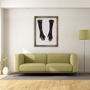 Tablou inramat - Daisy de Villeneuve - Manusi negre, 60 x 80 cm - Img 2