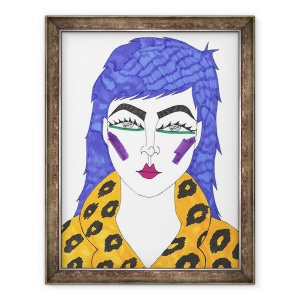 Tablou inramat - Daisy de Villeneuve - Par albastru, 70 x 90 cm