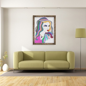 Tablou inramat - Daisy de Villeneuve - Privire laterala, 70 x 90 cm - Img 2