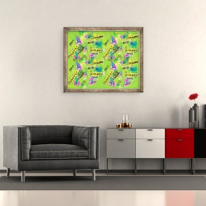 Tablou inramat - Daisy de Villeneuve - Space Invaders, 70 x 85 cm - Img 2