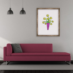 Tablou inramat - Daisy de Villeneuve - Vaza de flori, 50 x 60 cm - Img 2