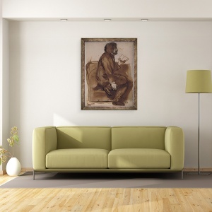 Tablou inramat - Dante Gabriel Charles Rossetti - Tennyson citind Maud, 60 x 80 cm - Img 2