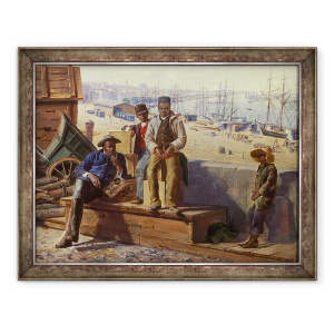 Tablou inramat - David Norslup - Negro Boys pe chei, 70 x 90 cm