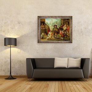 Tablou inramat - David Vinckboons - Blind Hurdy Gurdy Jucator, 60 x 80 cm - Img 2