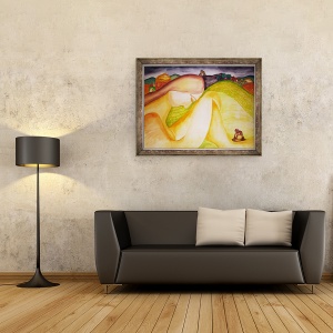 Tablou inramat - Deborah Eve Alastra - Dealurile Buddha, 1995, 60 x 80 cm - Img 2