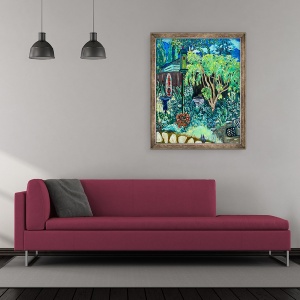 Tablou inramat - Deborah Eve Alastra - Vedere spre gradina, 2020, 70 x 85 cm - Img 2