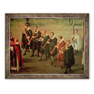 Tablou inramat - Denys van Alsloot - Muzicieni care participa la The Ommeganck de la Bruxelles pe 31 mai 1615, Procesiune de Notre Dame de Sablon ulei pe panza, 60 x 80 cm